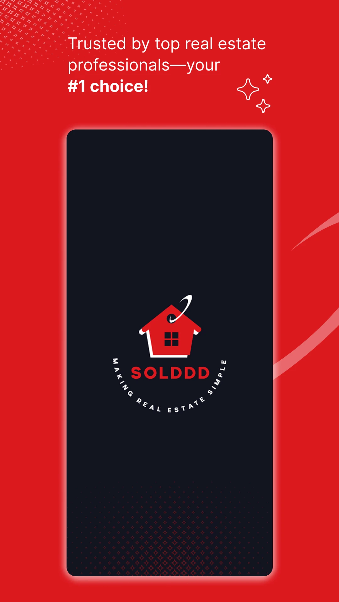 Sooldd app splash screen with the Sooldd house logo and the tagline Making Real Estate Simple