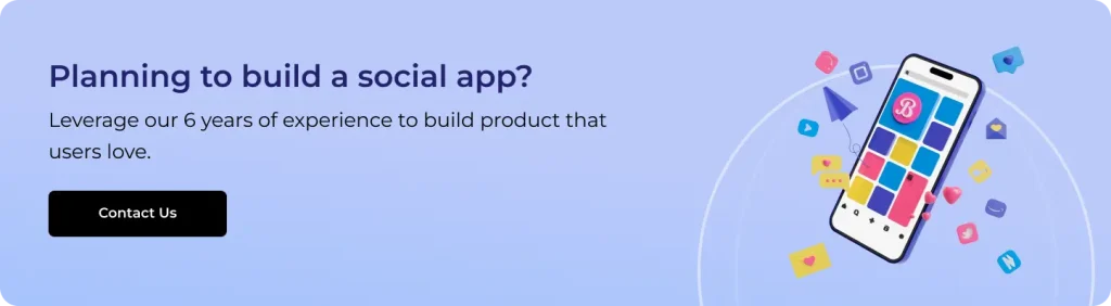 Contact CTA showing mobile app tiles and floating social icons