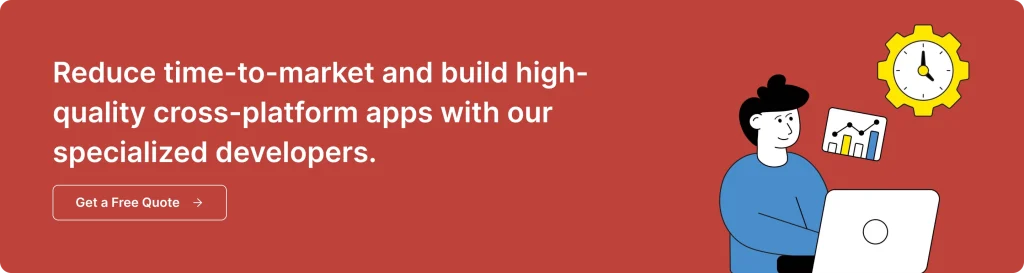 CTA banner highlighting faster time-to-market with cross-platform app development